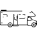 RV camping icon in outline style