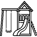 Slide and swing set icon in outline style