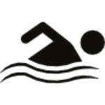 Swimming icon with waves