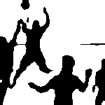 Silhouette of people playing volleyball